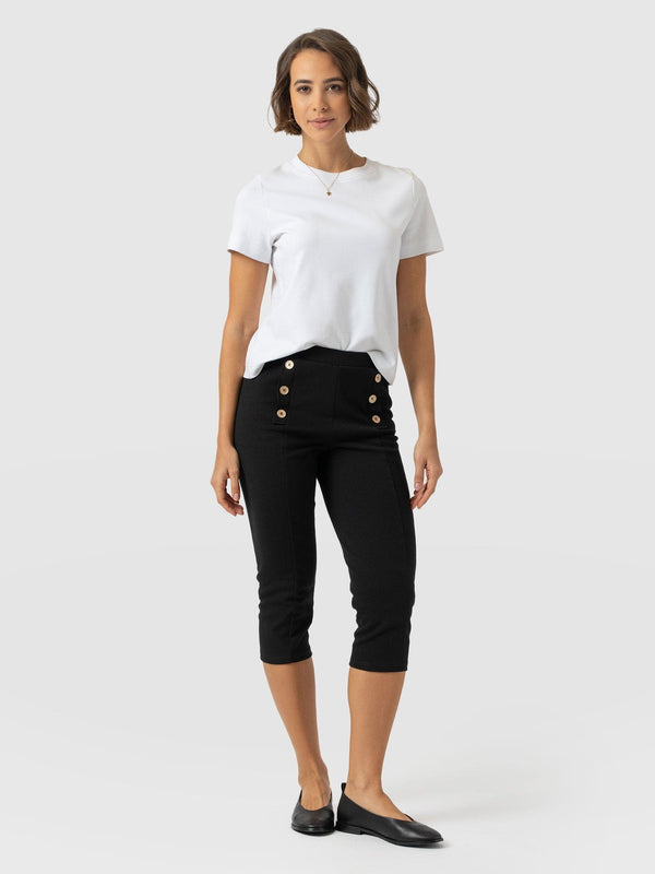 Chelsea Crop Legging - Black - Women's Trousers | Saint + Sofia® EU