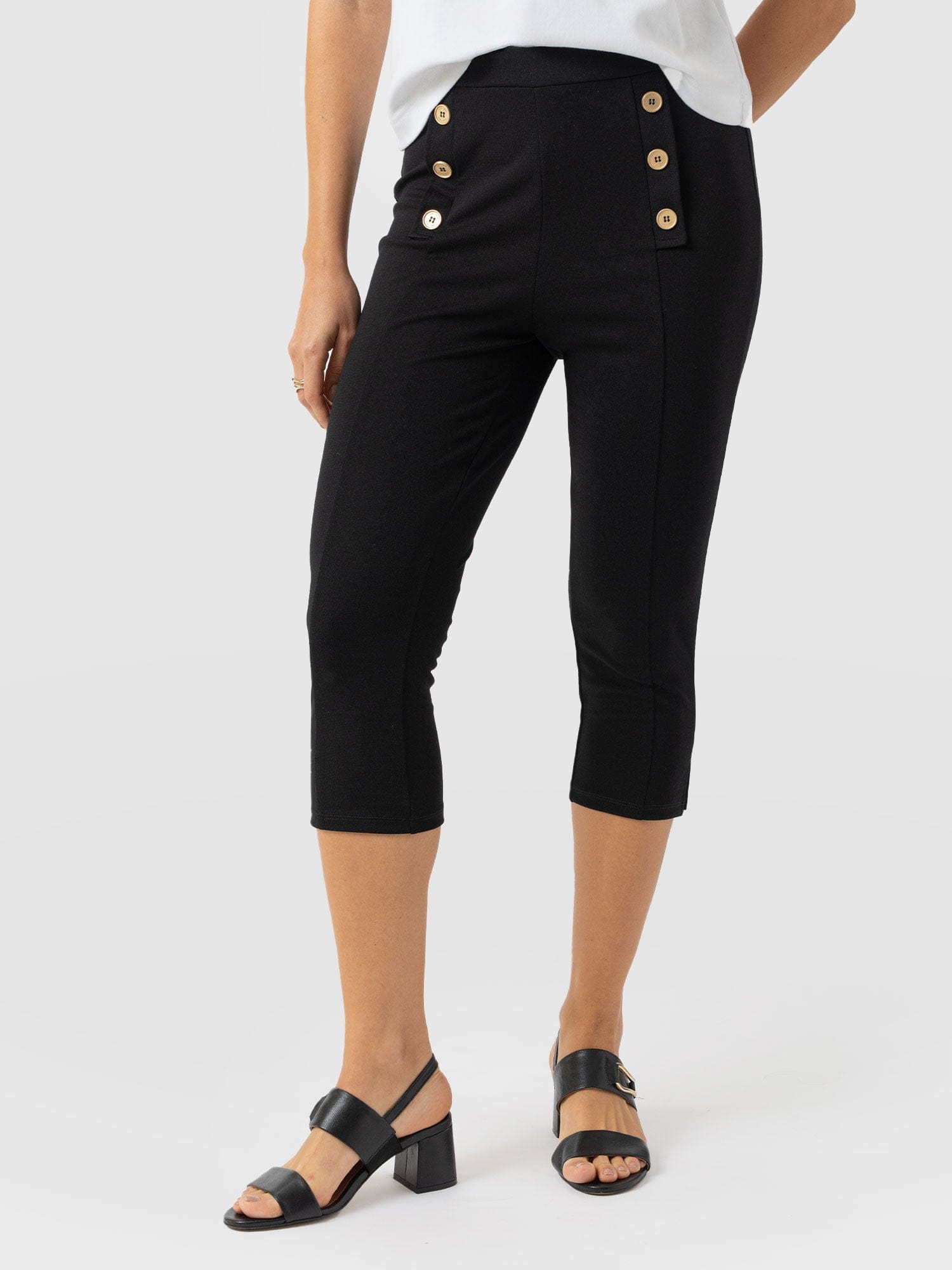 Chelsea Crop Legging - Black - Women's Trousers | Saint + Sofia® EU