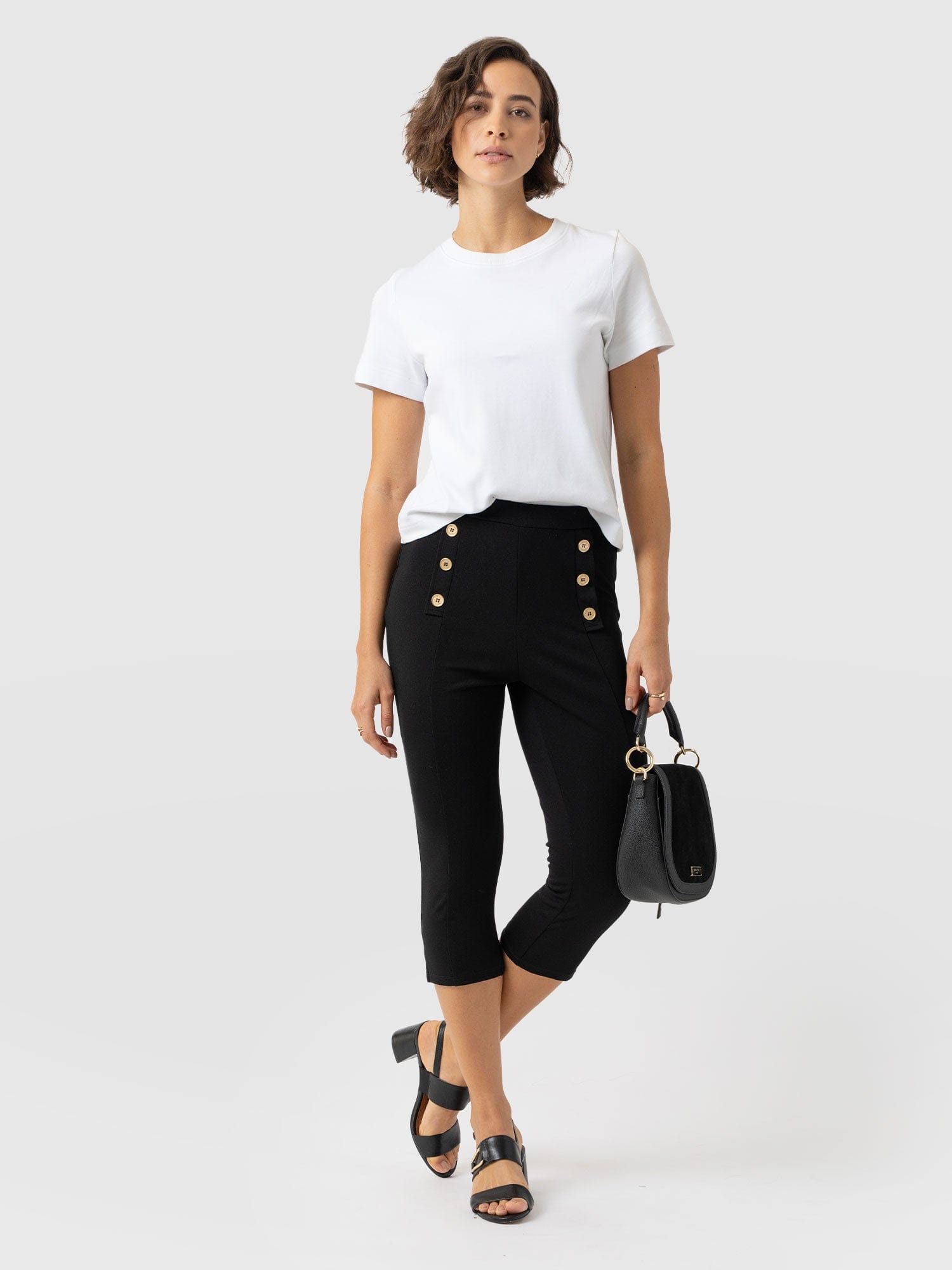 Chelsea Capri Legging - Black - Women's Trousers | Saint + Sofia® EU