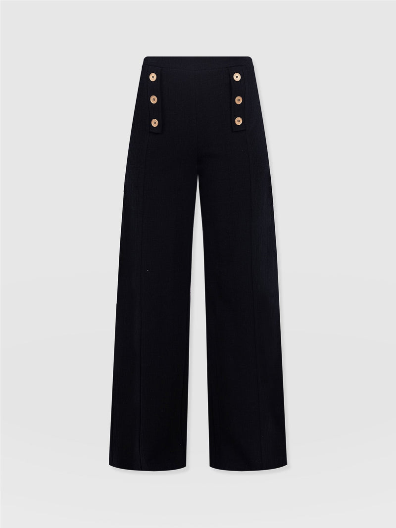 Chelsea Pant - Black Textured - Women's Trousers | Saint + Sofia® EU