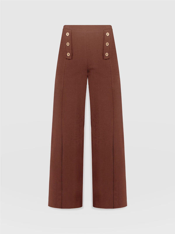 Chelsea Pant - Maroon Textured - Women's Trousers | Saint + Sofia® EU