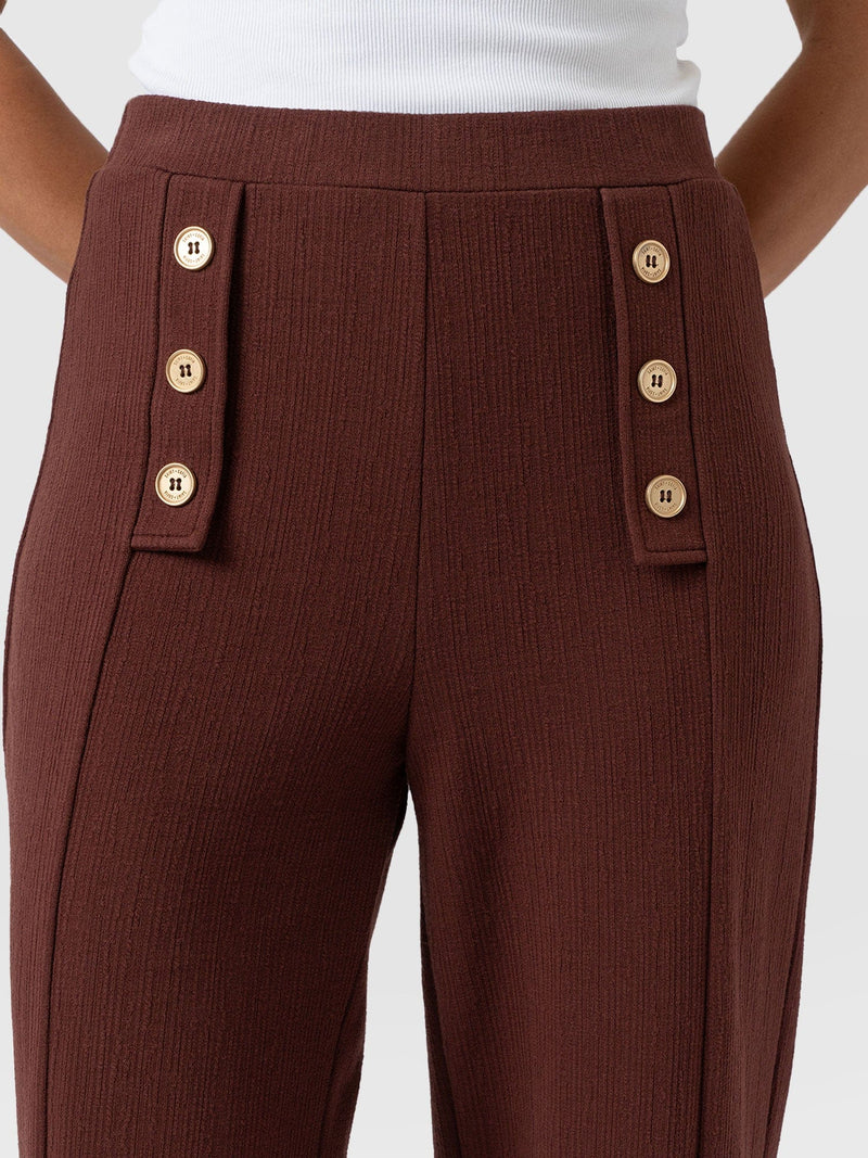Chelsea Pant - Maroon Textured - Women's Trousers | Saint + Sofia® EU