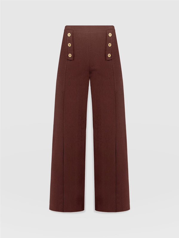 Chelsea Pant - Maroon Textured - Women's Trousers | Saint + Sofia® EU