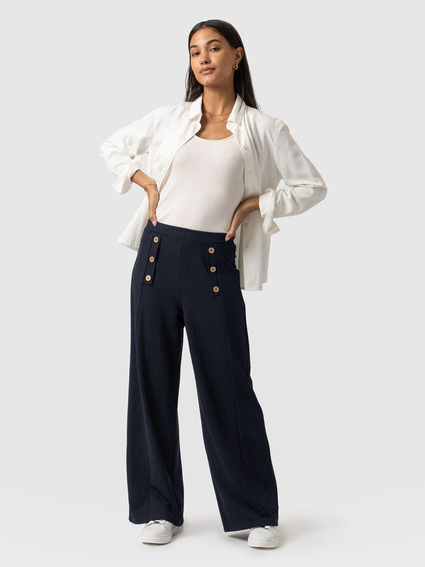 Chelsea Pant Navy Jersey - Women's Trousers | Saint + Sofia® EU