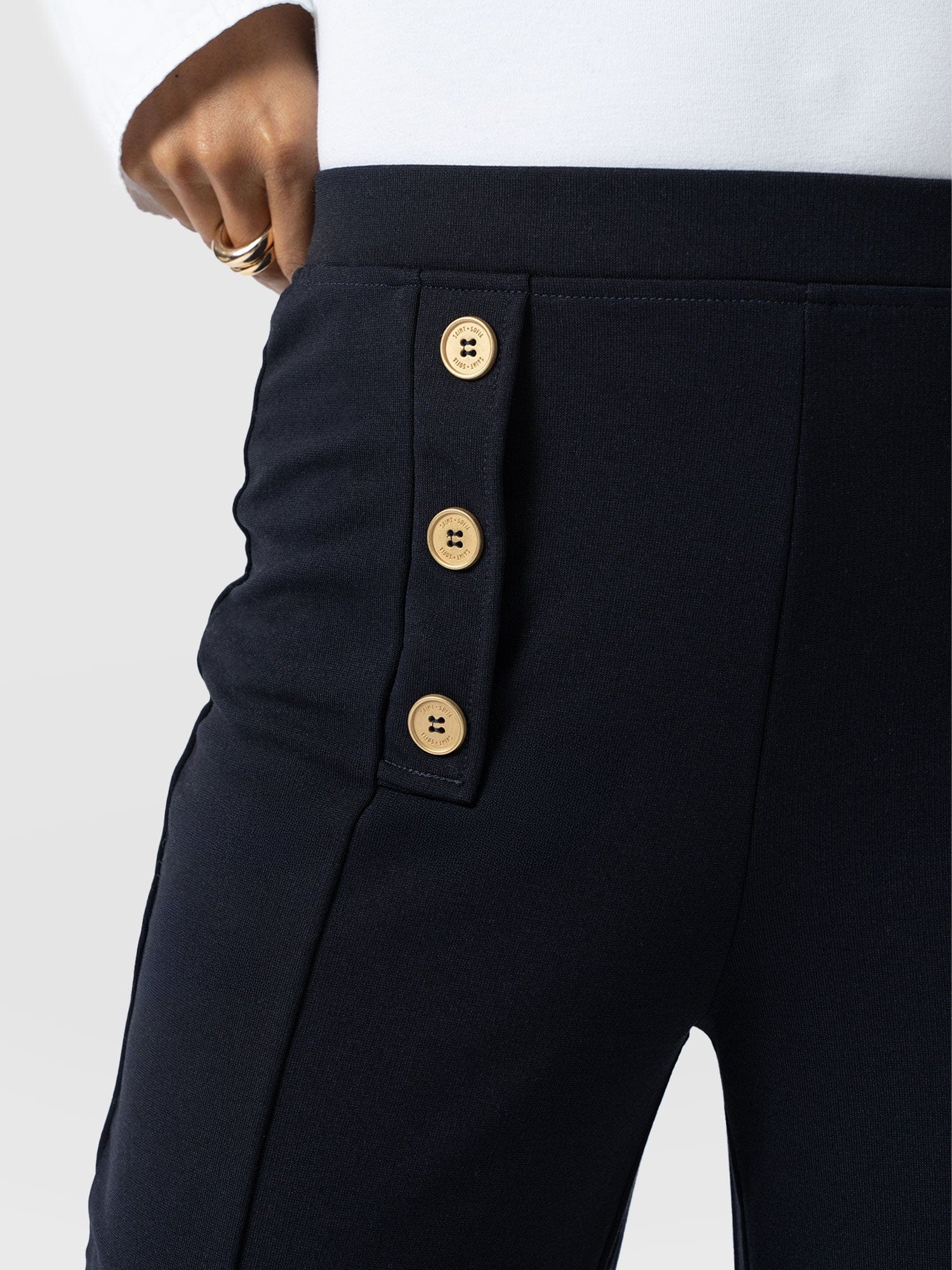 Chelsea Pant Navy Jersey - Women's Trousers | Saint + Sofia® EU