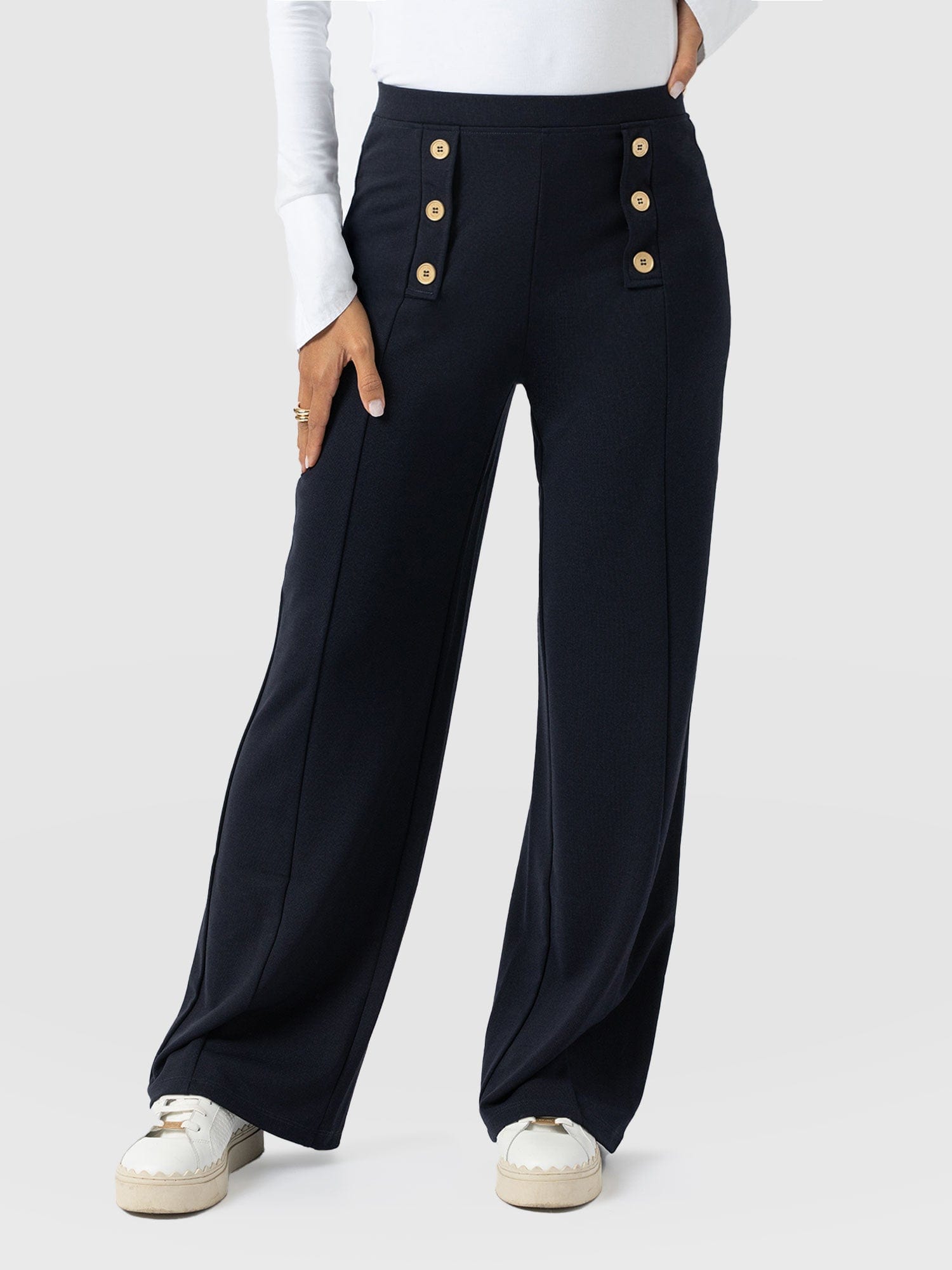 Chelsea Pant Navy Jersey - Women's Trousers | Saint + Sofia® EU