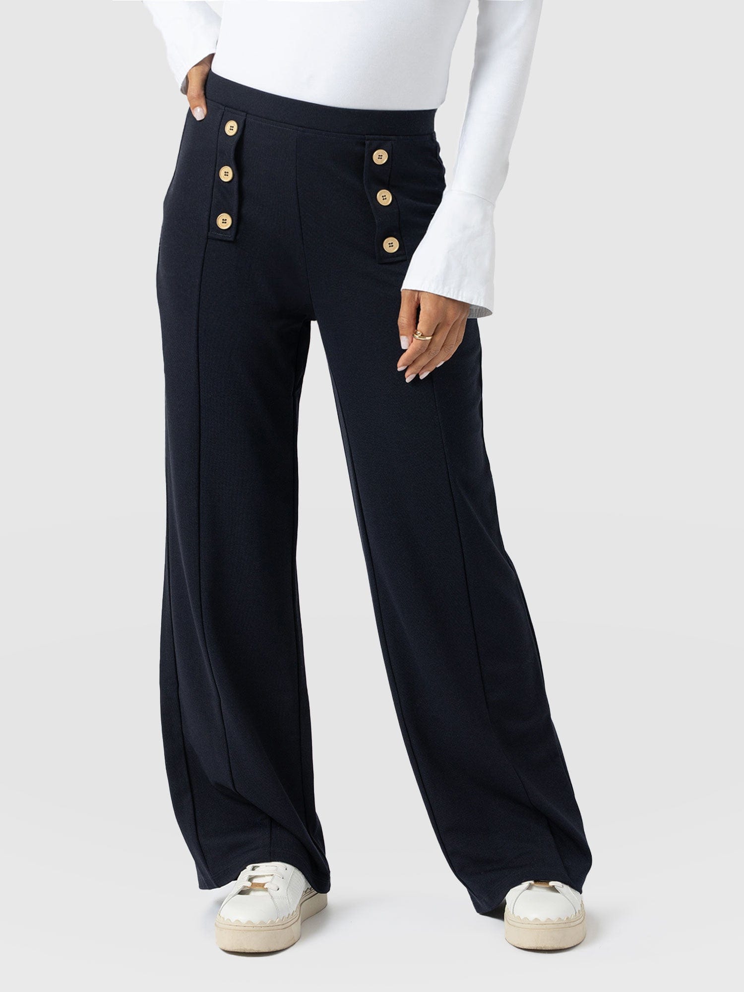 Chelsea Pant Navy Jersey - Women's Trousers | Saint + Sofia® EU