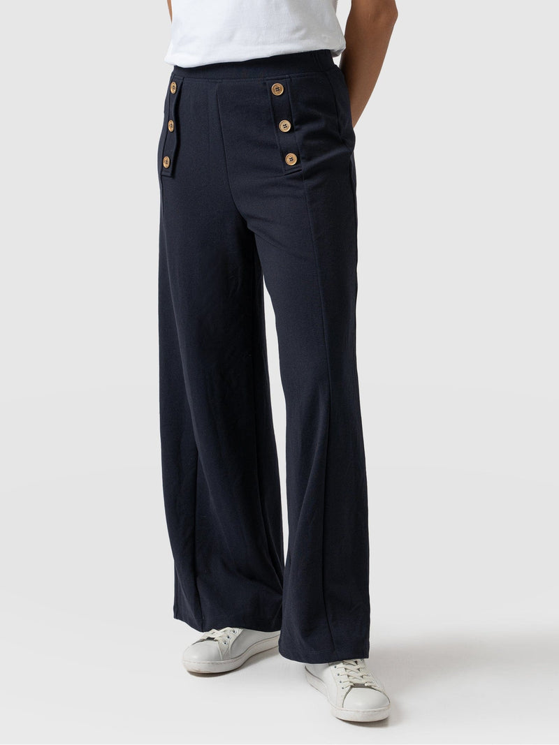 Chelsea Pant Navy Jersey - Women's Trousers | Saint + Sofia® EU