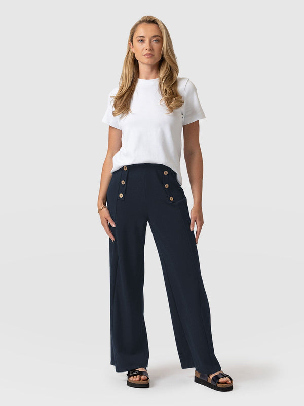 Chelsea Pant Navy Jersey - Women's Trousers | Saint + Sofia® EU