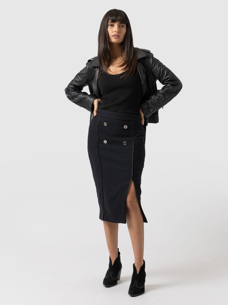 Chelsea Pencil Skirt Black Bouclé - Women's Skirts | Saint + Sofia® EU
