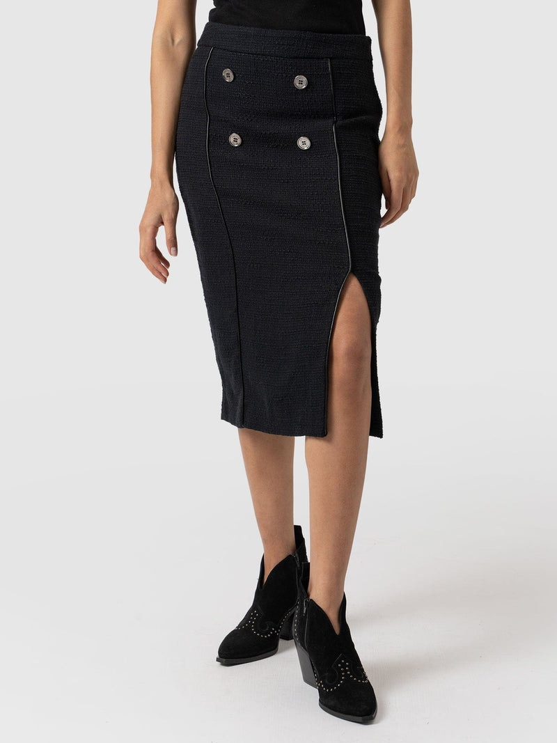Chelsea Pencil Skirt Black Bouclé - Women's Skirts | Saint + Sofia® EU