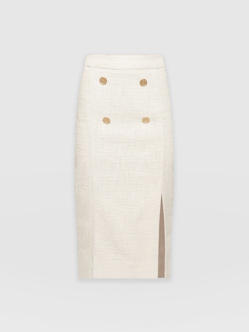 Chelsea Pencil Skirt Cream Bouclé - Women's Skirts | Saint + Sofia® EU