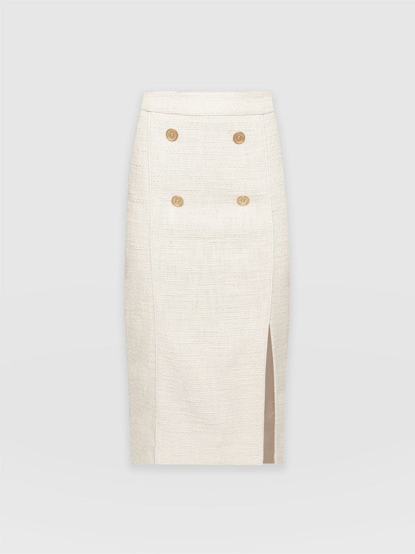 Chelsea Pencil Skirt Cream Bouclé - Women's Skirts | Saint + Sofia® EU