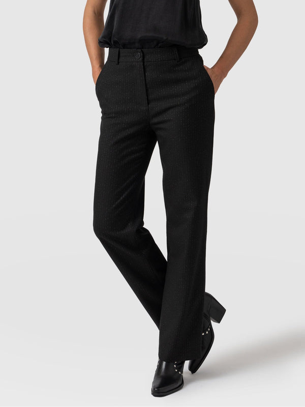 Chester Straight Leg Pant Black Lurex Pinstripe - Women's Trousers |  Saint + Sofia® EU