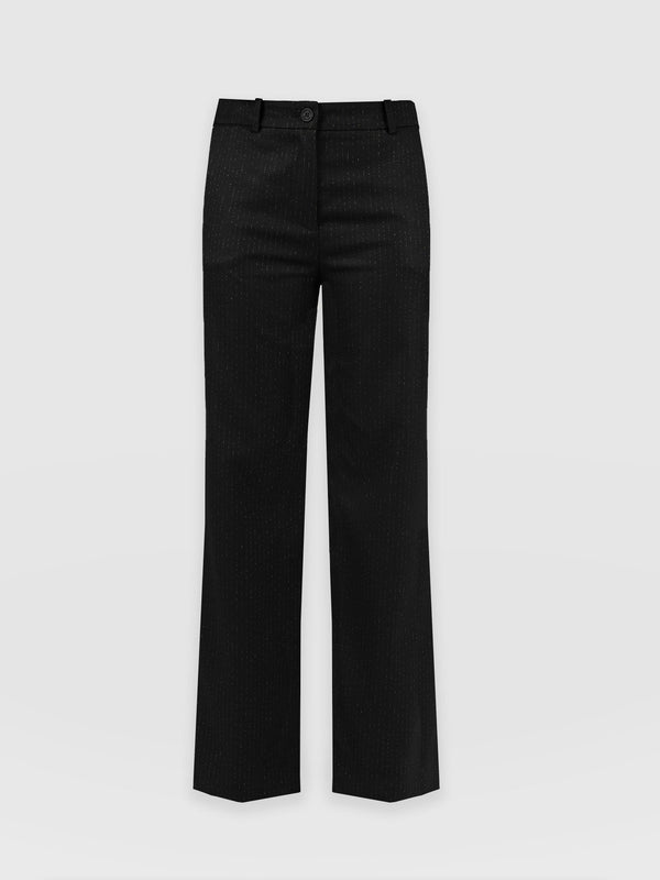 Chester Straight Leg Pant Black Lurex Pinstripe - Women's Trousers |  Saint + Sofia® EU