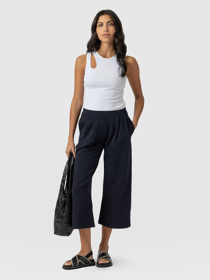 City Culotte Navy - Women's Culottes | Saint + Sofia® EU