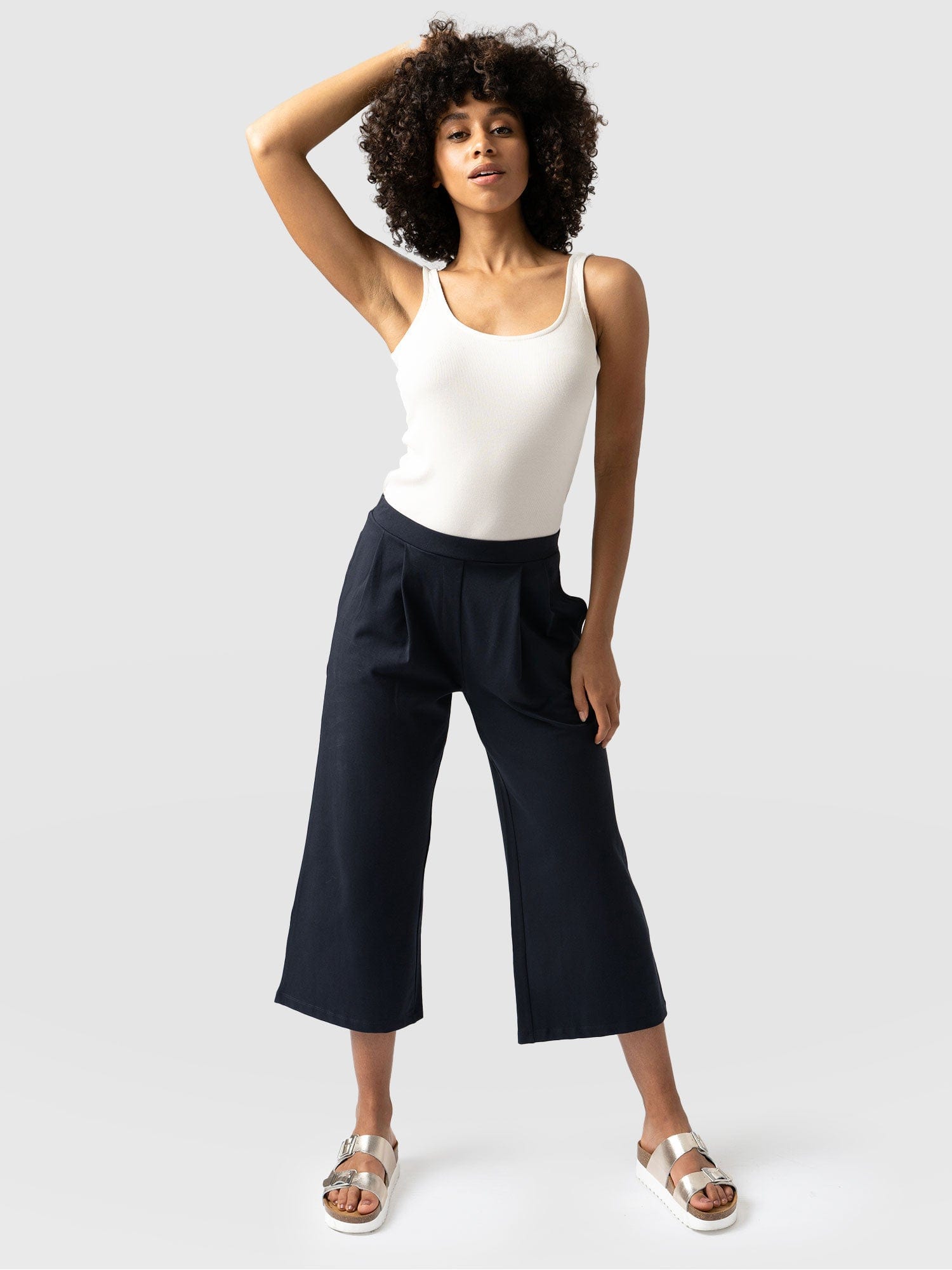 City Culotte Navy - Women's Culottes | Saint + Sofia® UK