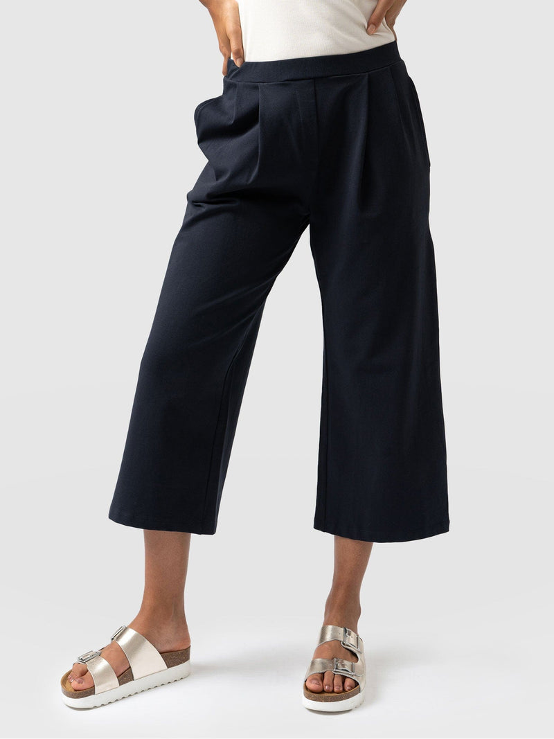 City Culotte Navy - Women's Culottes | Saint + Sofia® UK