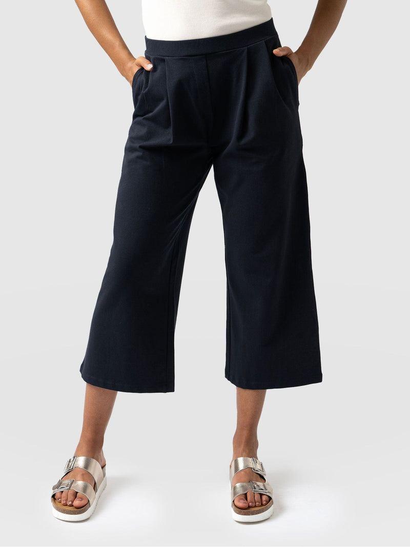 City Culotte Navy - Women's Culottes | Saint + Sofia® UK