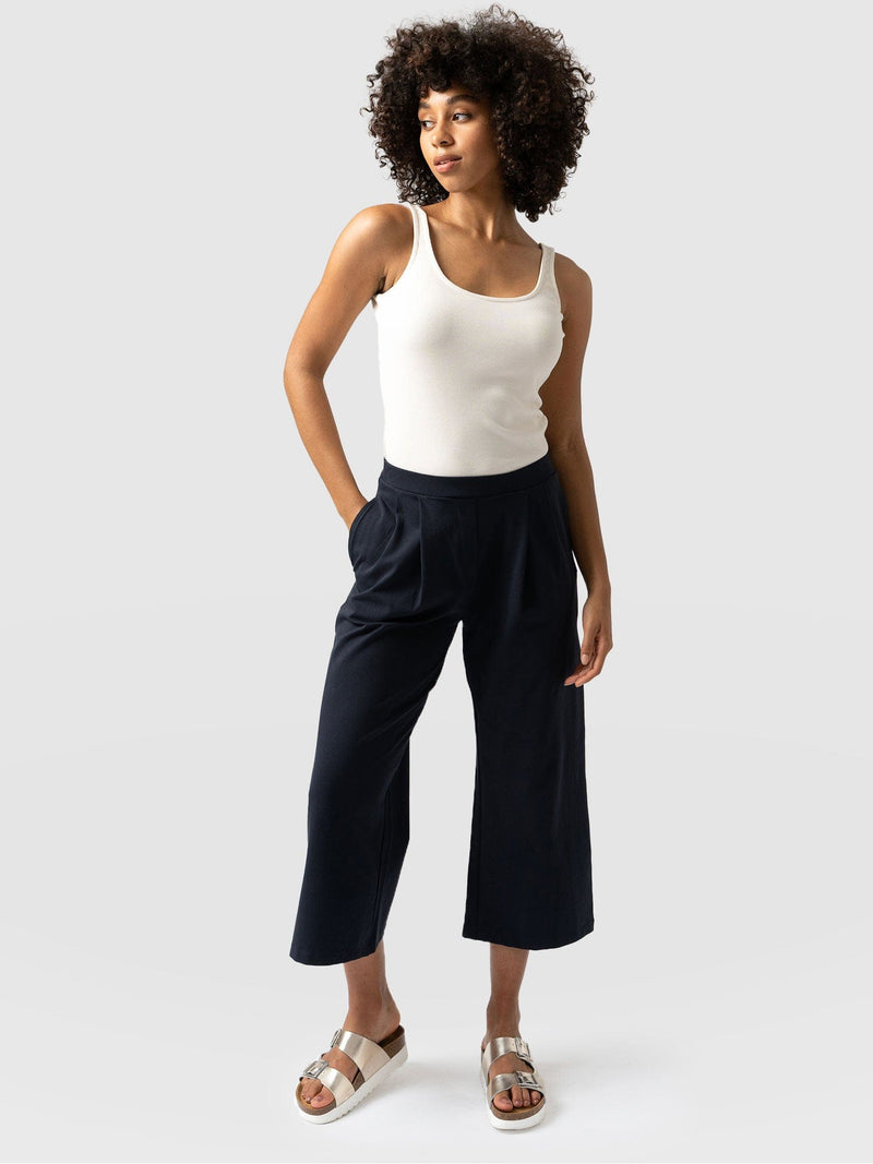 City Culotte Navy - Women's Culottes | Saint + Sofia® UK