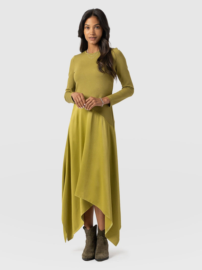 Cleo Asymmetric Dress Olive - Women's Dresses | Saint + Sofia® EU