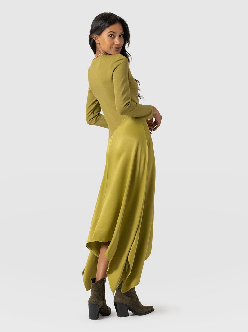 Cleo Asymmetric Dress Olive - Women's Dresses | Saint + Sofia® EU