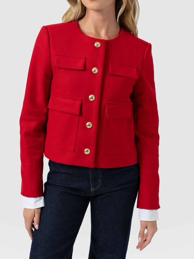 Colette Jacket - Red - Women's Jackets | Saint + Sofia® EU