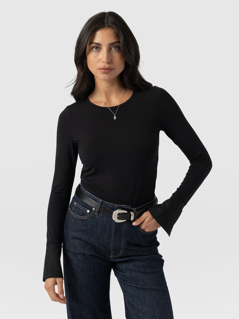 Connie Cuff Tee Black - Women's Tops | Saint + Sofia® EU