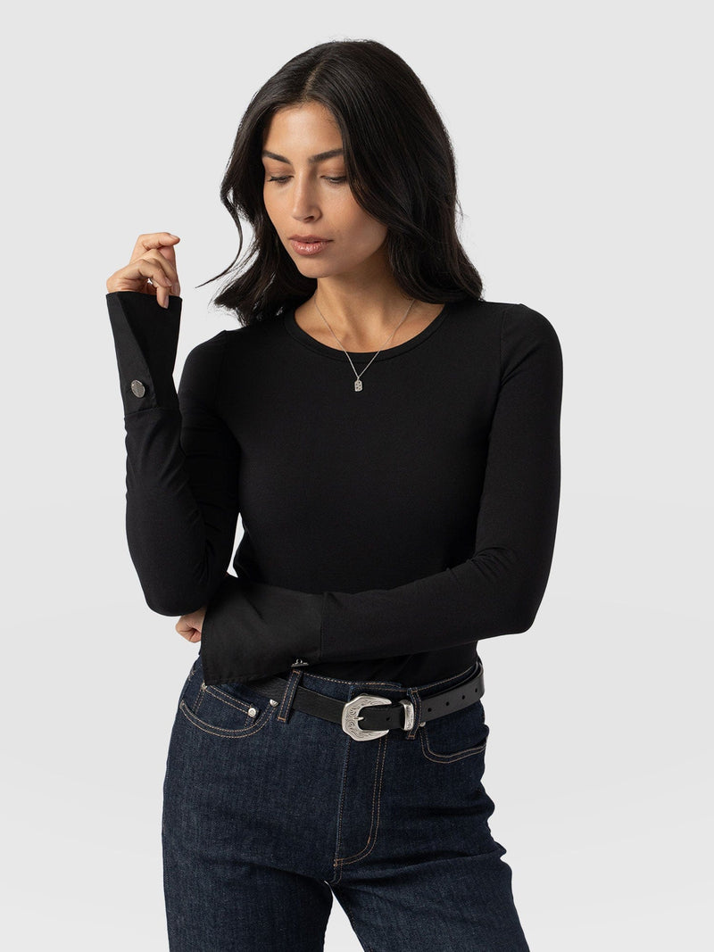 Connie Cuff Tee Black - Women's Tops | Saint + Sofia® EU