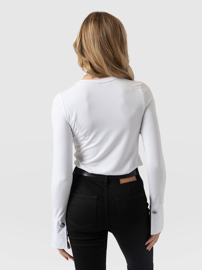 Connie Cuff Tee White - Women's Tops | Saint + Sofia® EU