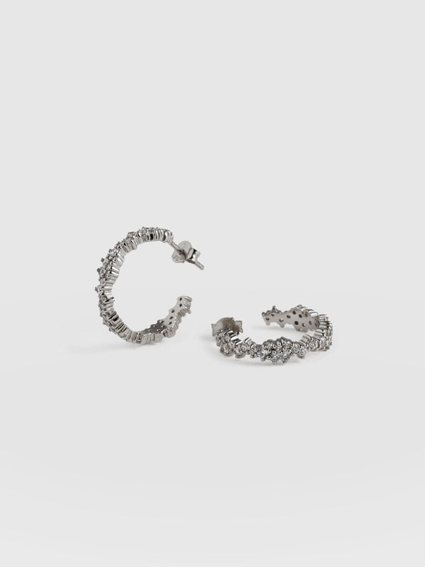 Constellation Cluster Hoop Earrings Silver - Women's Jewellery |  Saint + Sofia® EU