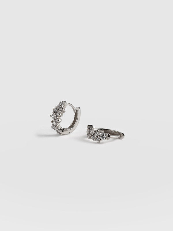 Constellation Cluster Huggie Earrings Silver - Women's Jewellery |  Saint + Sofia® EU