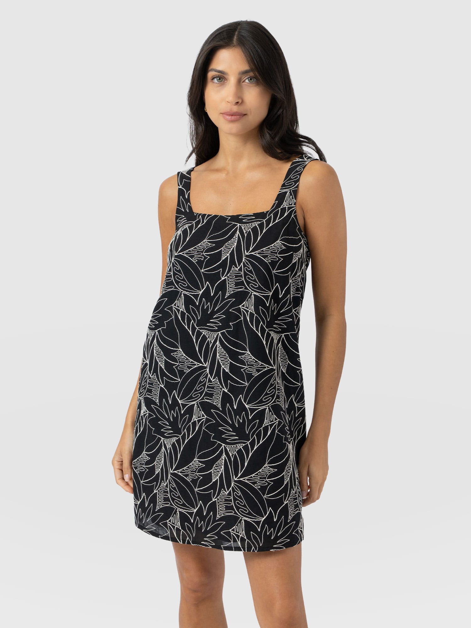 Corinne Cami Dress - Black Embroidered - Women's Dresses | Saint + Sofia® EU