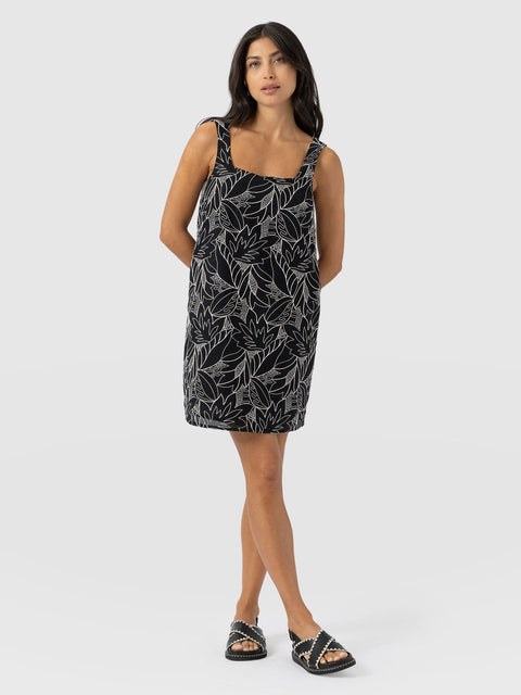 Corinne Cami Dress - Black Embroidered - Women's Dresses | Saint and Sofia® EU