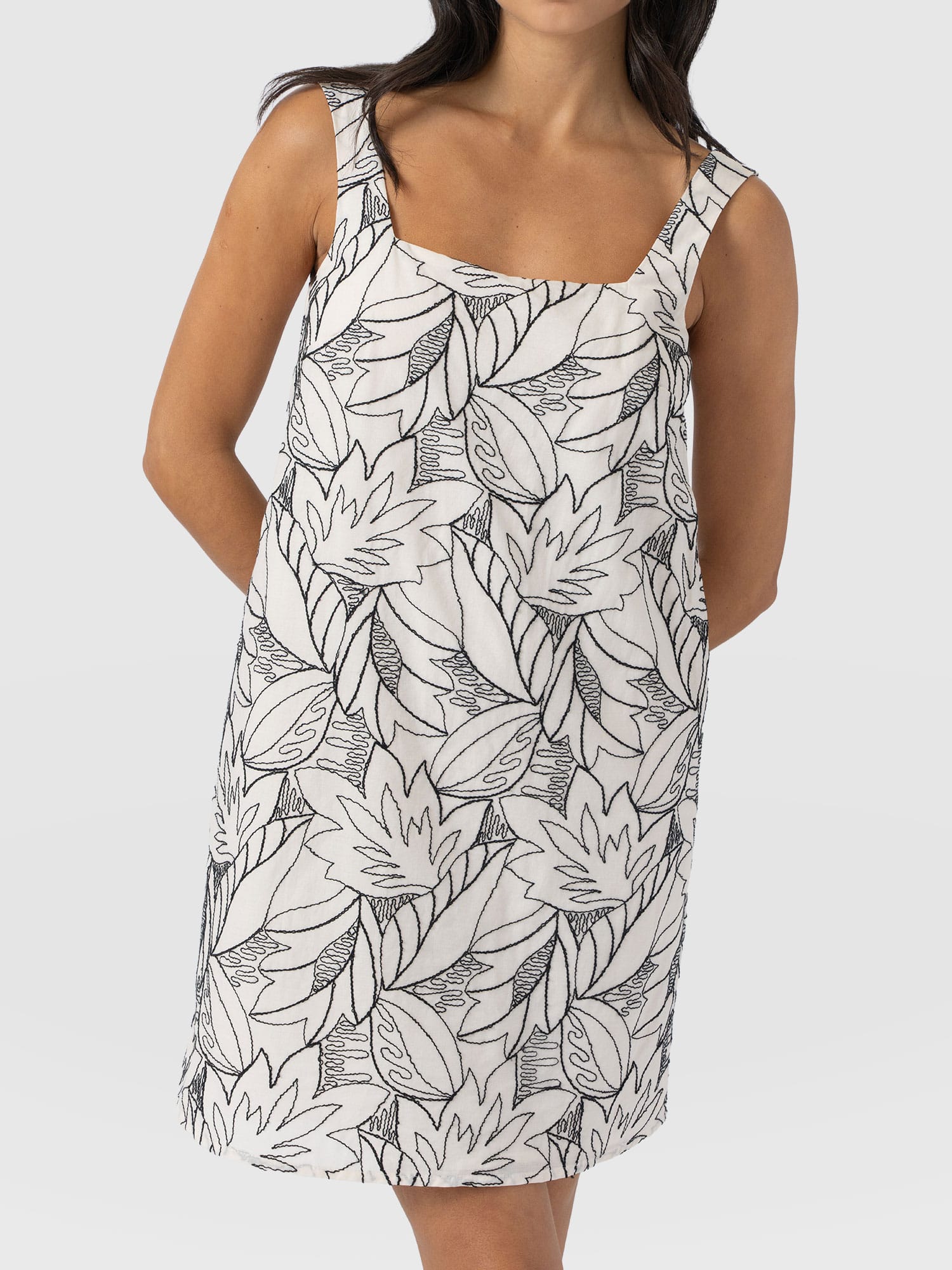 Corinne Cami Dress - Cream Embroidered - Women's Dresses | Saint + Sofia® EU