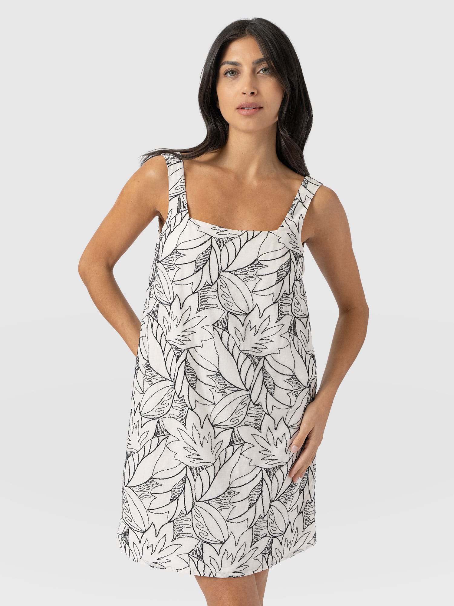 Corinne Cami Dress - Cream Embroidered - Women's Dresses | Saint + Sofia® EU