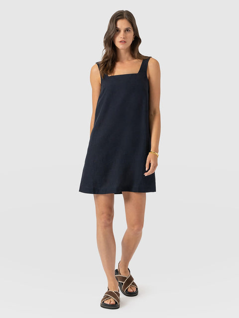 Corinne Linen Cami Dress - Navy - Women's Dresses | Saint and Sofia® EU