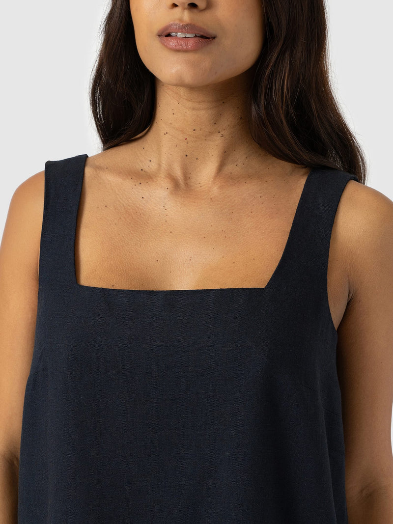 Corinne Linen Cami Dress - Navy - Women's Dresses | Saint + Sofia® EU