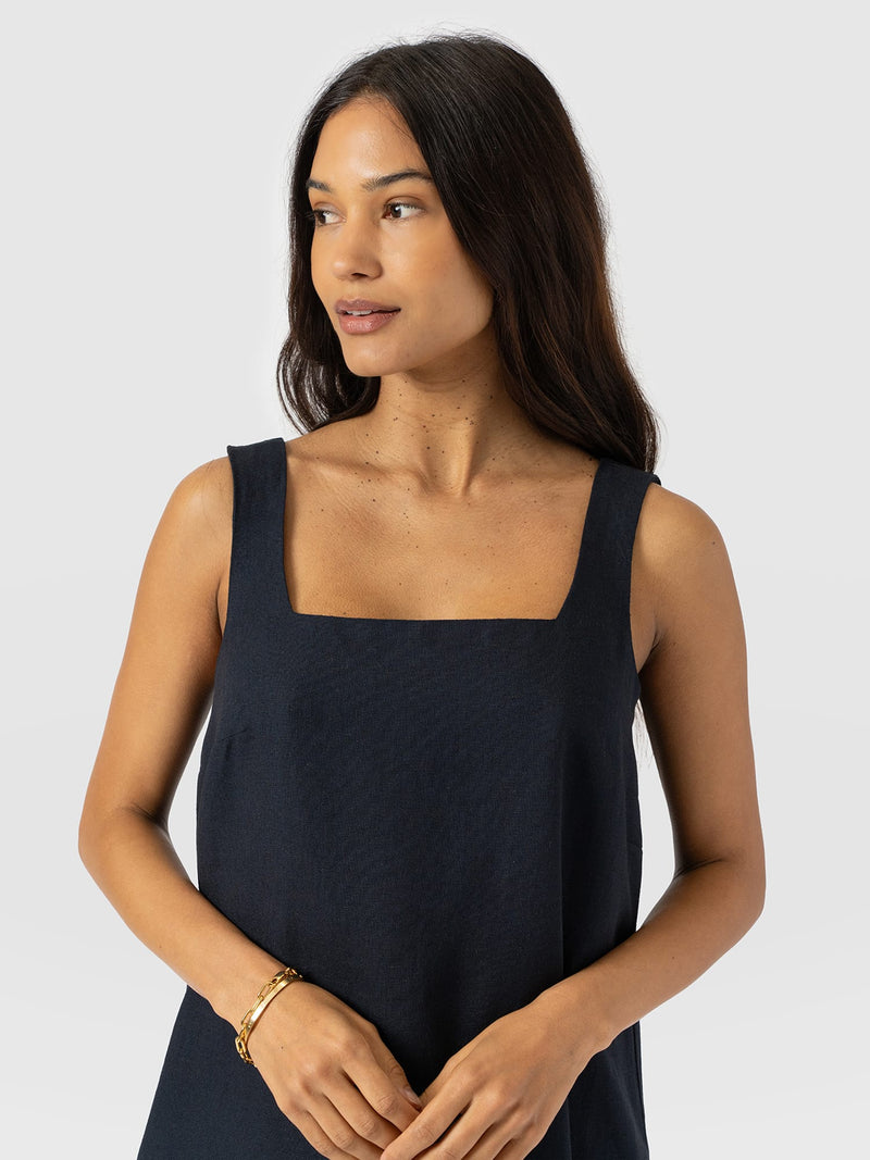 Corinne Linen Cami Dress - Navy - Women's Dresses | Saint + Sofia® EU