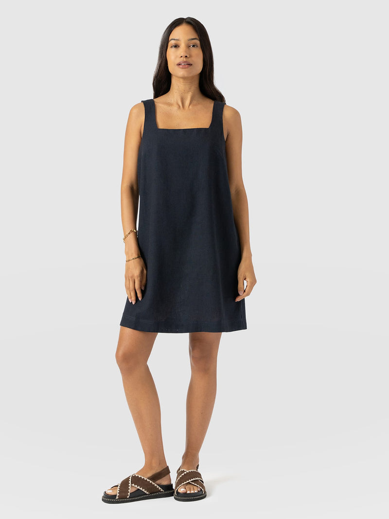 Corinne Linen Cami Dress - Navy - Women's Dresses | Saint + Sofia® EU