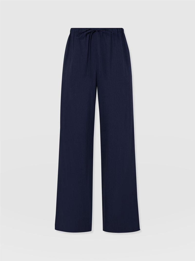 Corinne Linen Pant - Navy - Women's Trousers | Saint + Sofia® EU