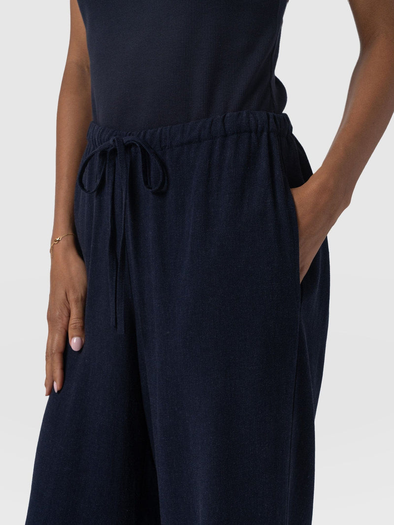 Corinne Linen Pant - Navy - Women's Trousers | Saint + Sofia® EU