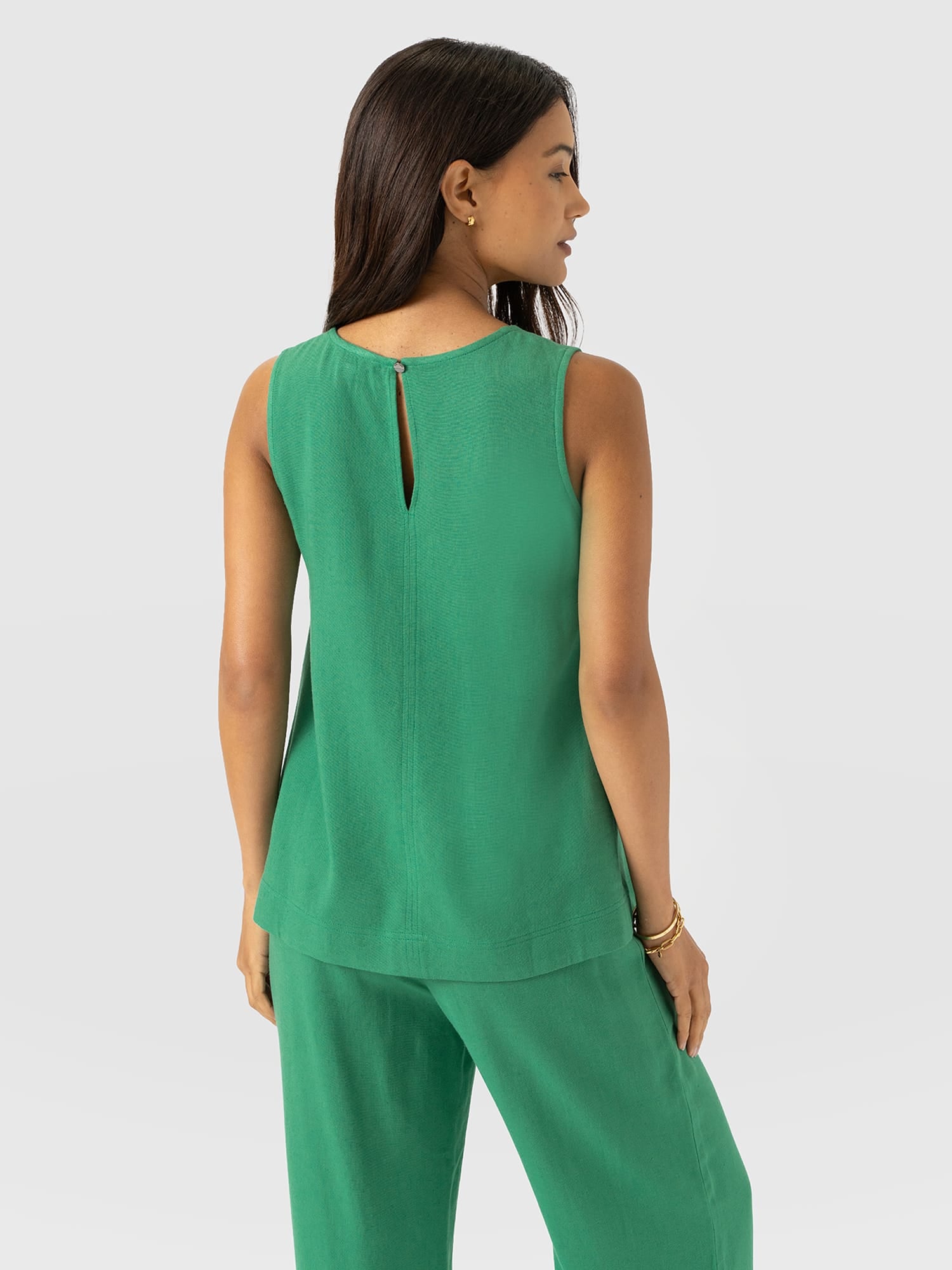 Corinne Linen Tunic - Green - Women's T-shirts | Saint + Sofia® EU