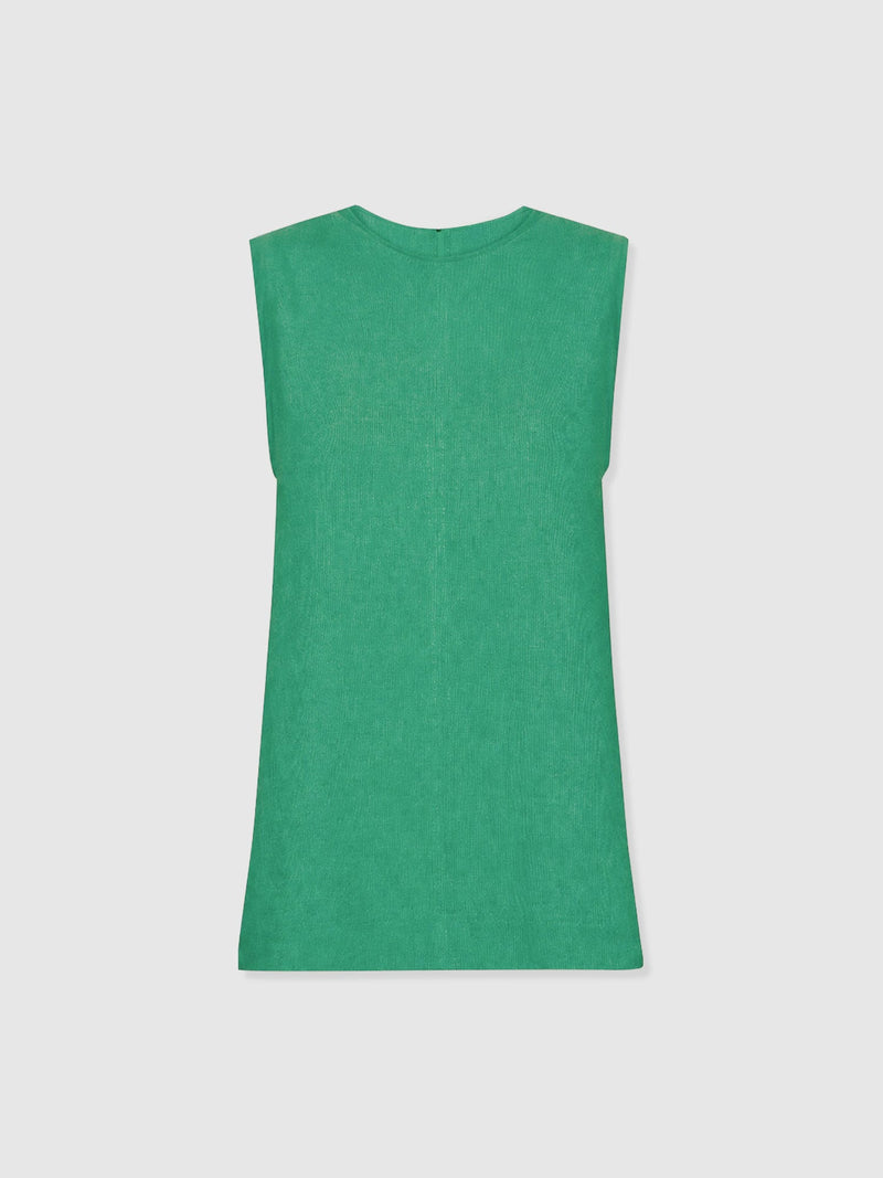 Corinne Linen Tunic - Green - Women's T-shirts | Saint + Sofia® EU