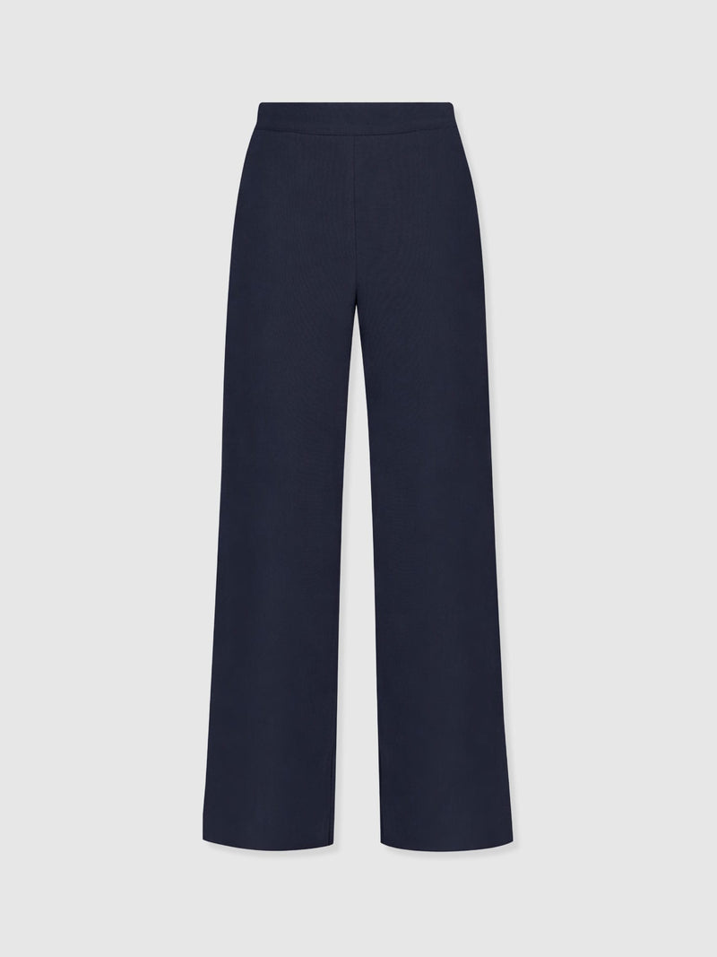 Corinne Wide Leg Linen Pant - Navy - Women's Trousers | Saint and Sofia® EU