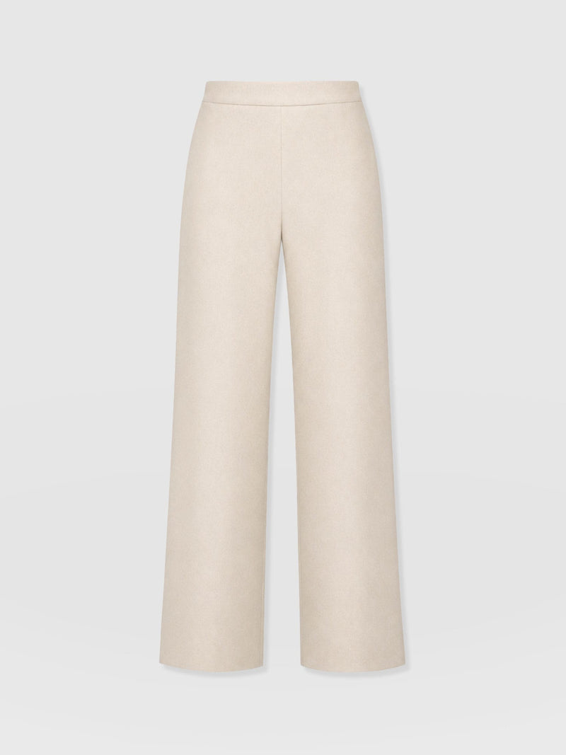 Corinne Wide Leg Linen Pant - Oatmeal - Women's Trousers | Saint and Sofia® EU