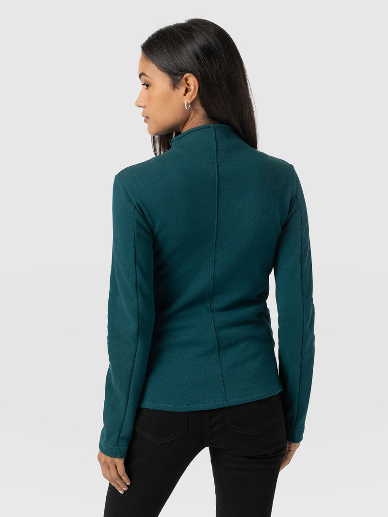 Cotton Biker Jacket - Teal