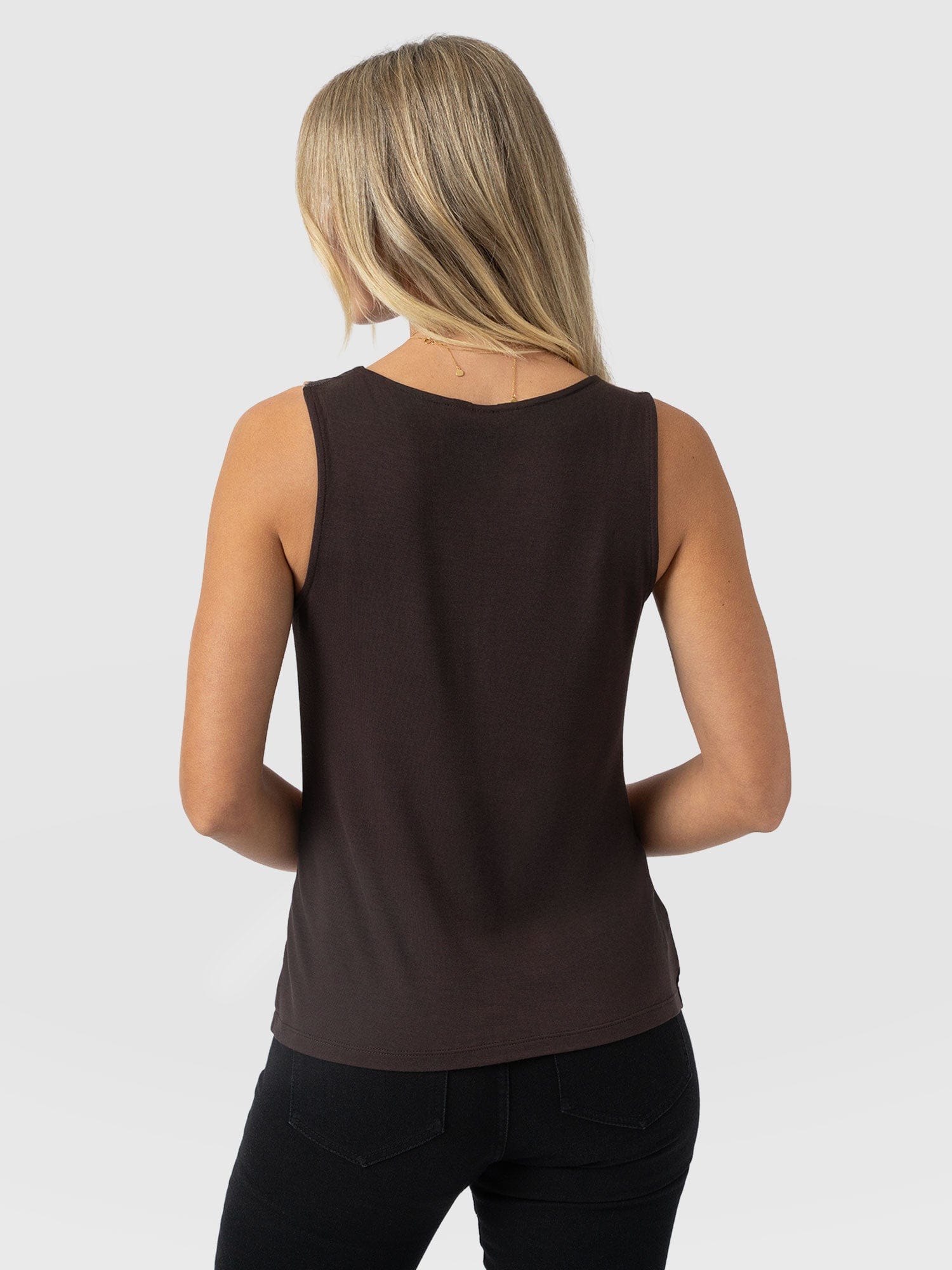 Cowl Neck Cami - Brown Floral - Women's T-shirts | Saint + Sofia® EU