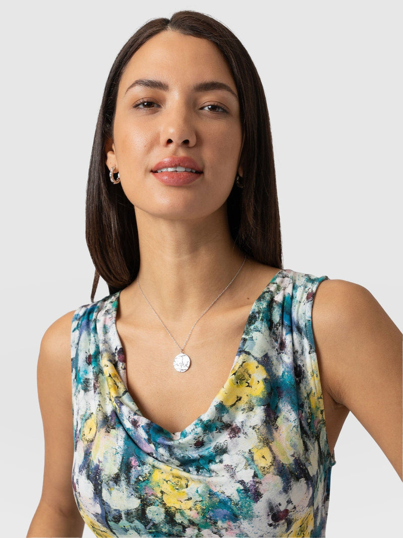 Cowl Neck Cami Misty Floral- Women's T-Shirts | Saint + Sofia® EU