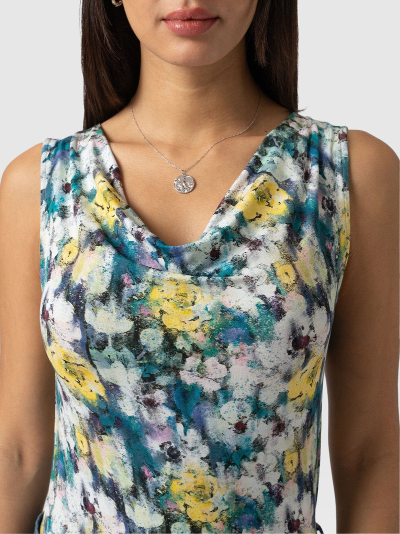 Cowl Neck Cami Misty Floral- Women's T-Shirts | Saint + Sofia® EU